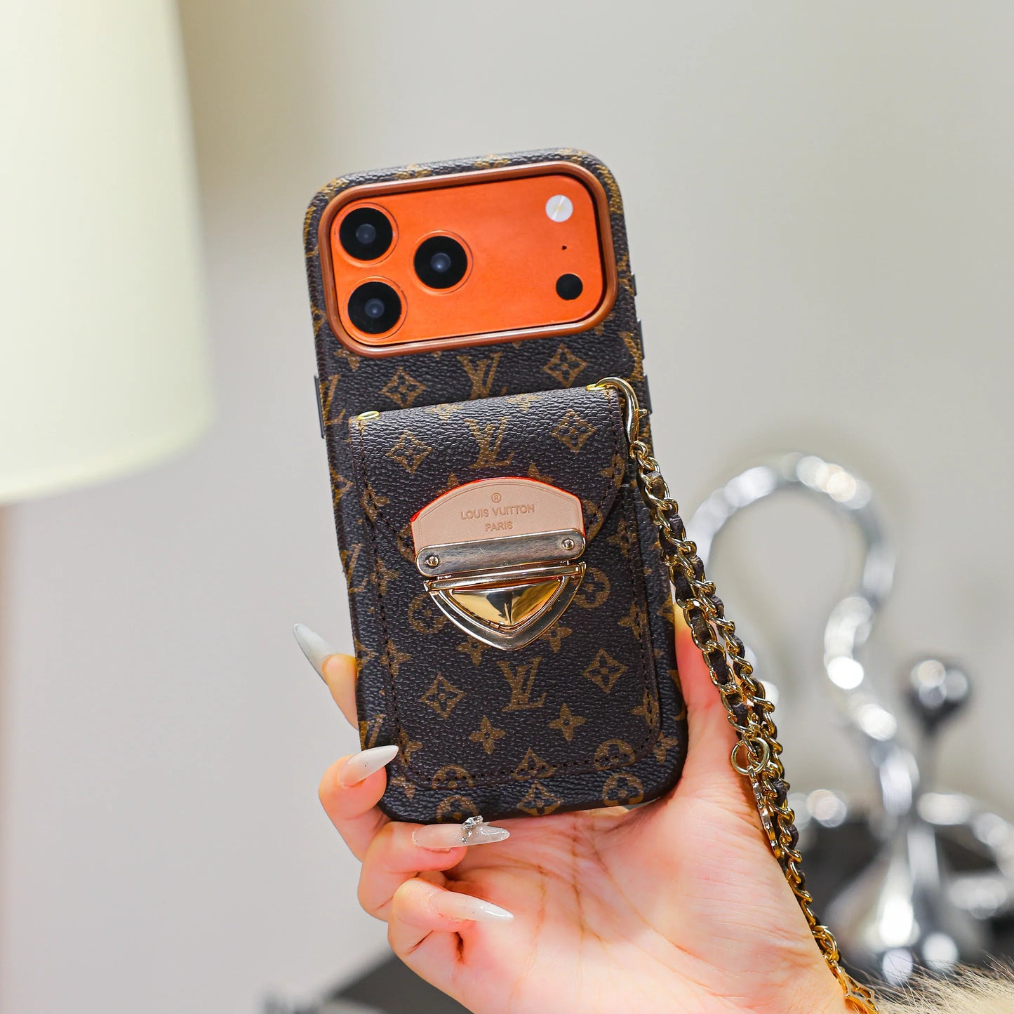 iPhone 17 Pro Max Luxury Scarf Charm Strap Case