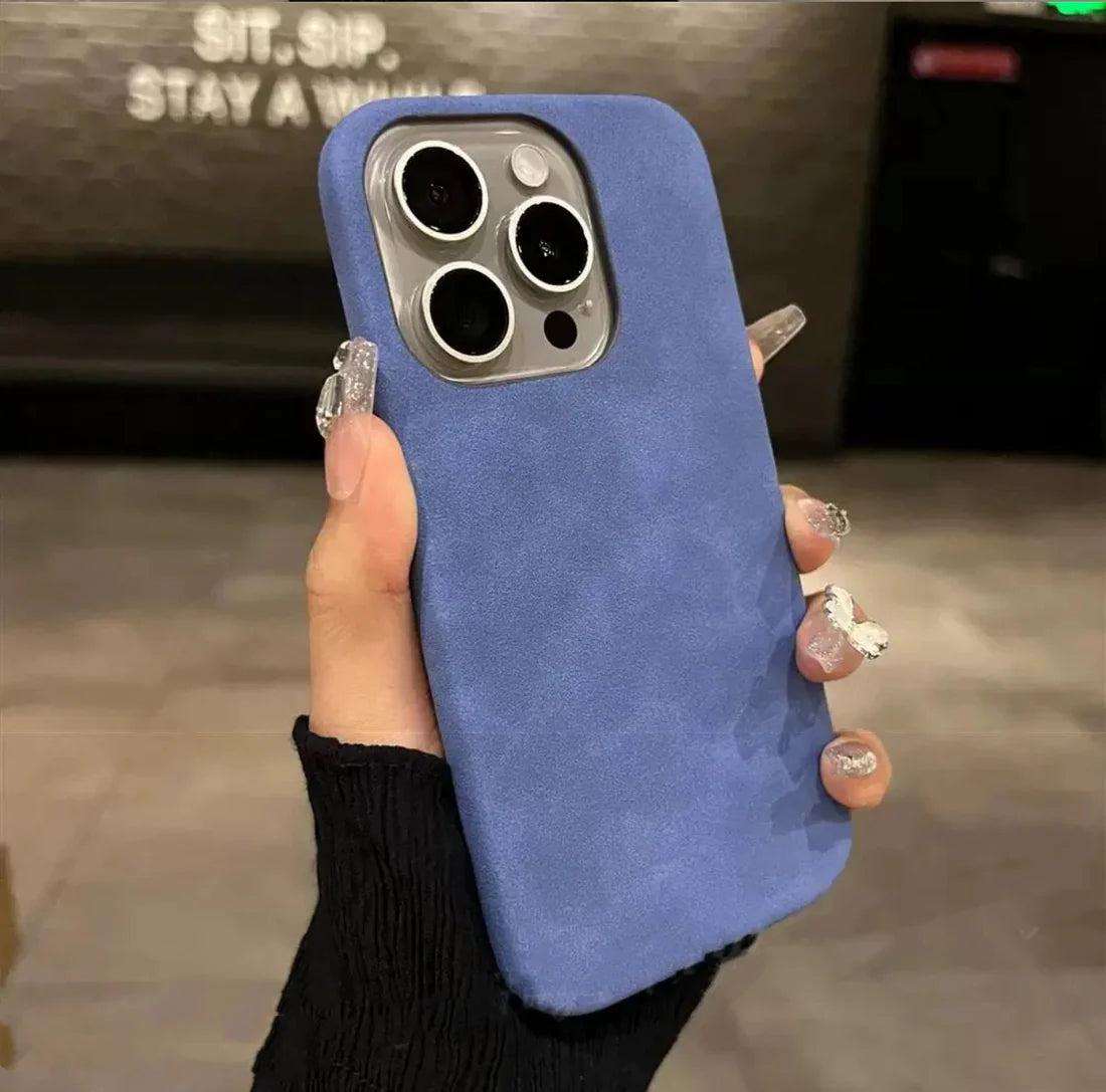 High-Grade Solid Color Suede Case for iPhone