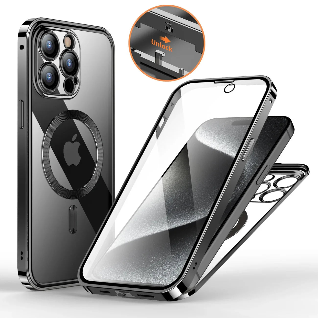 Metal Shockproof Magnetic Cover for iPhone