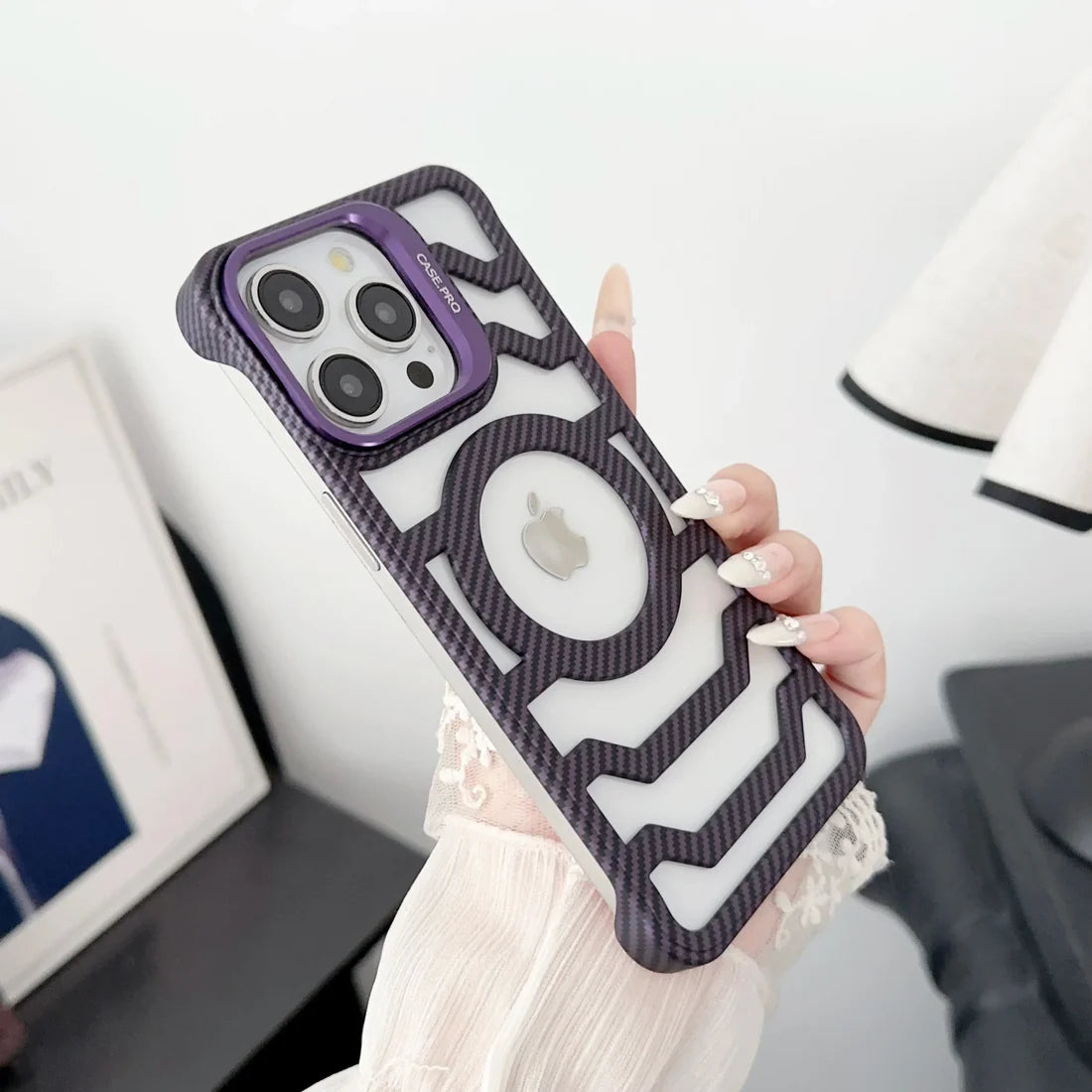 Carbon Fiber Hollow Cover for iPhone