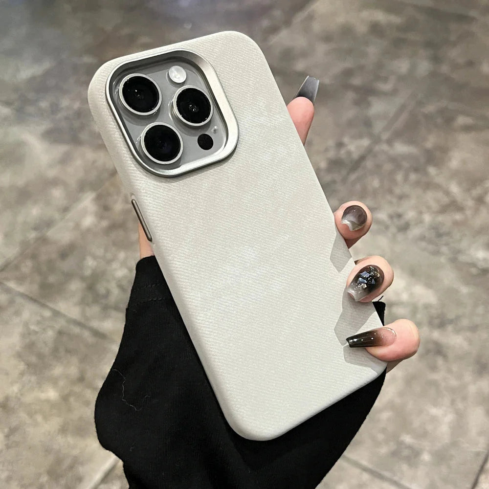Luxury Leather Flannel Cover for iPhone - FonKayz