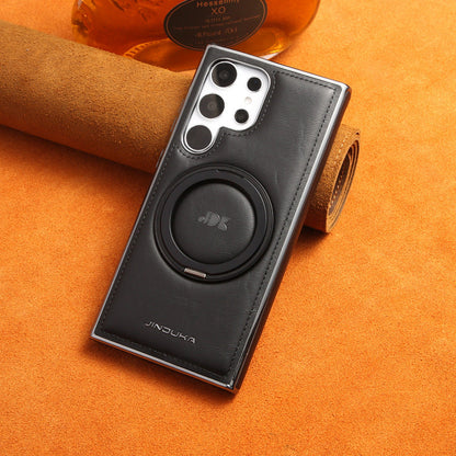 RingLux™ 360° Leather MagStand Case (MagSafe) - Black | Fonkayz