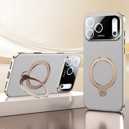 MagRotate® – iPhone 17 Series Rotating Leather MagSafe Case - White | Fonkayz