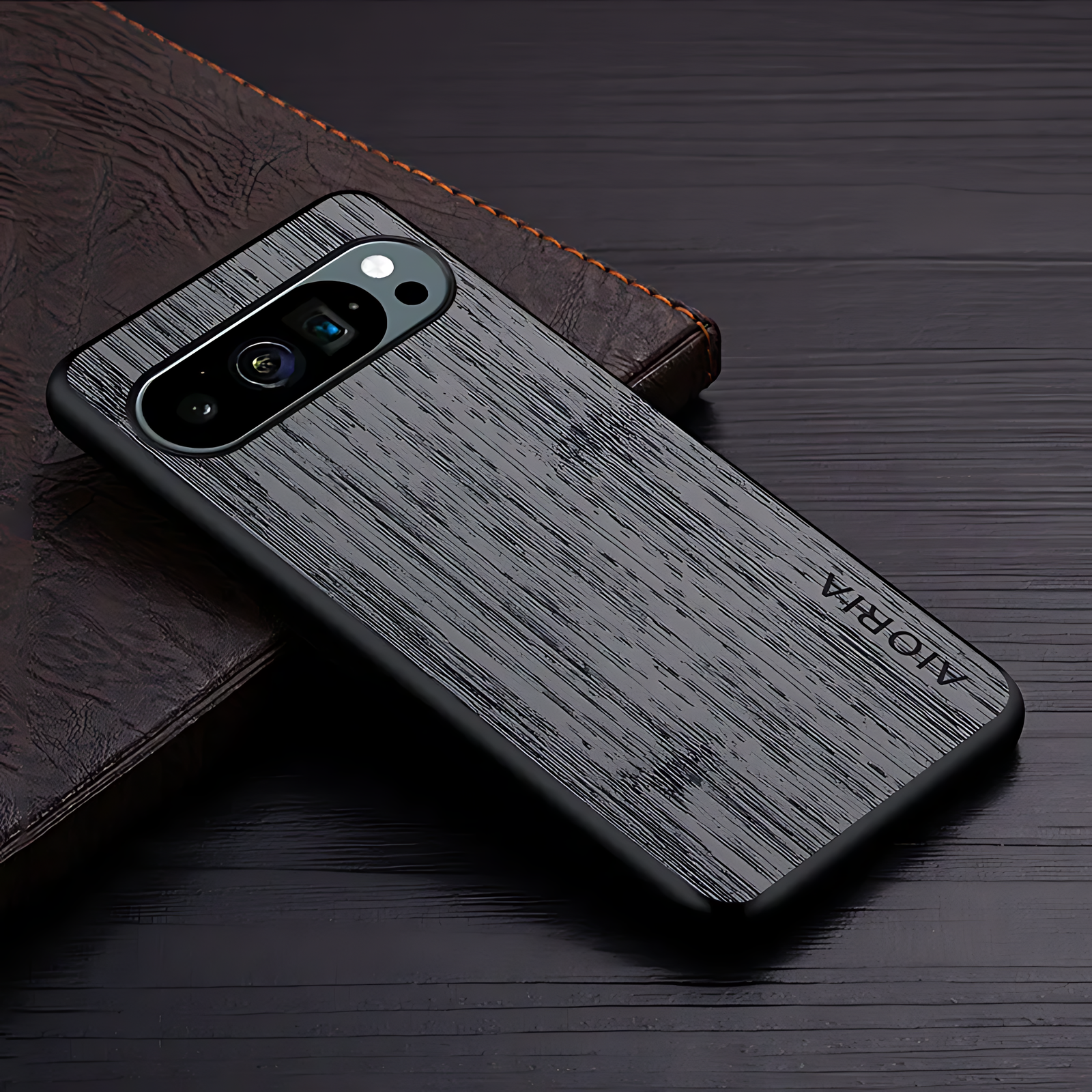 Luxury Bamboo Wood Pattern Leather Case for Google Pixel 9 Pro XL 5G - Scratch Resistant, Wireless Charging Compatible