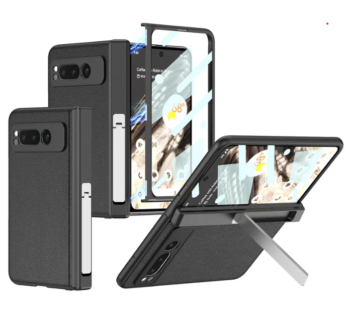 Magnetic Luxury Leather All-Inclusive Invisible Bracket Phone Case for Google Pixel Fold