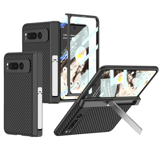 Magnetic Luxury Leather All-Inclusive Invisible Bracket Phone Case for Google Pixel Fold