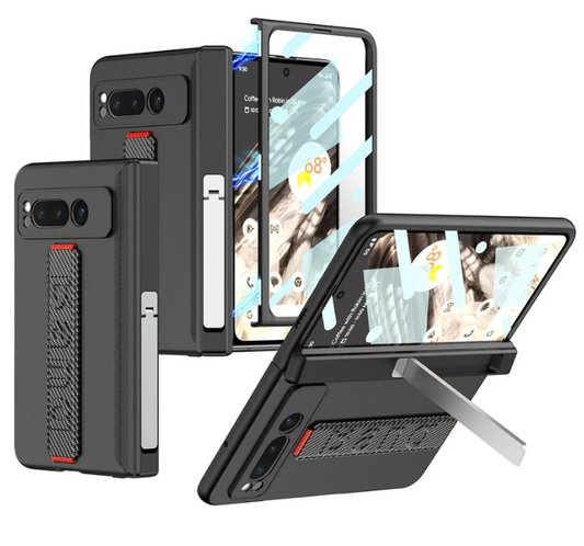 Magnetic MagSafe All-Inclusive Phone Case with Tempered Film and Damped Folding Bracket for Google Pixel Fold