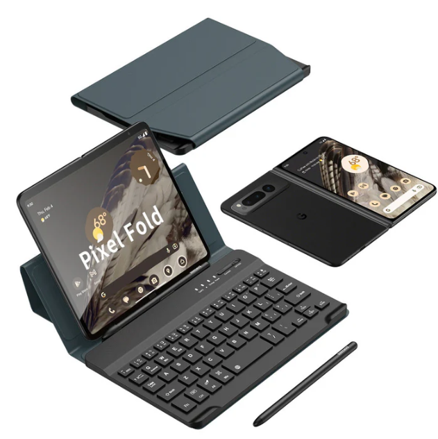 Google Pixel Fold Keyboard Holster Case with Pen Slot and Stylus