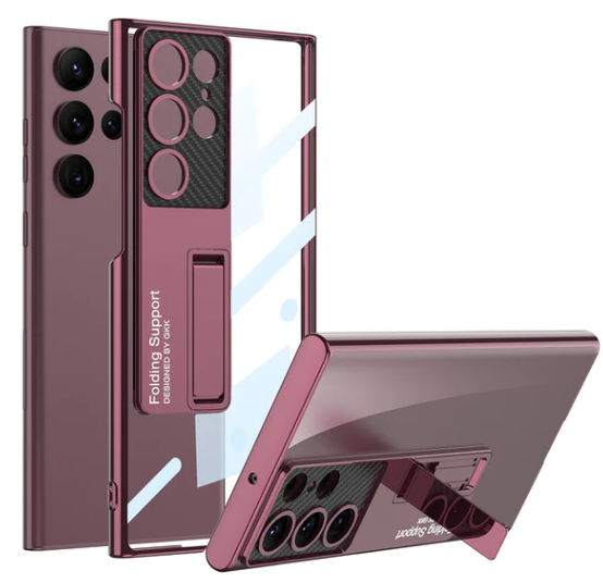Electroplated Phone Case with Invisible Bracket for Galaxy S24, S23, S22 Ultra, and Plus - FonKayz