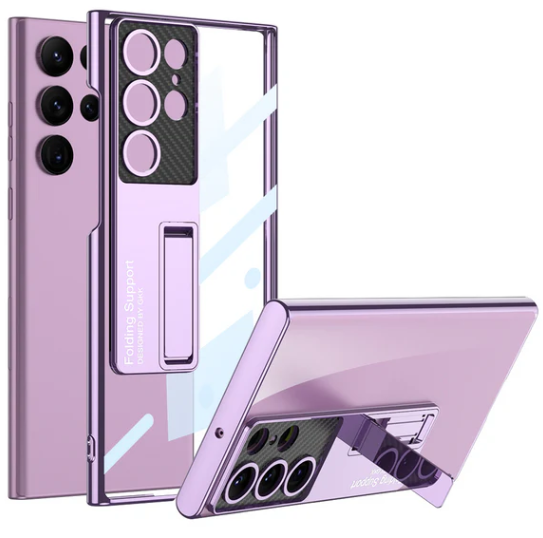 Electroplated Phone Case with Invisible Bracket for Galaxy S24, S23, S22 Ultra, and Plus - FonKayz