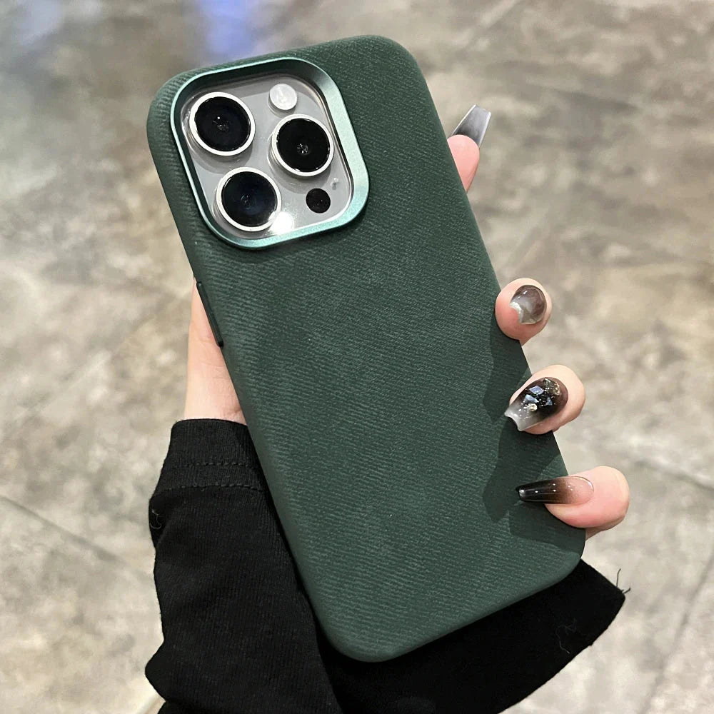 Luxury Leather Flannel Cover for iPhone - FonKayz