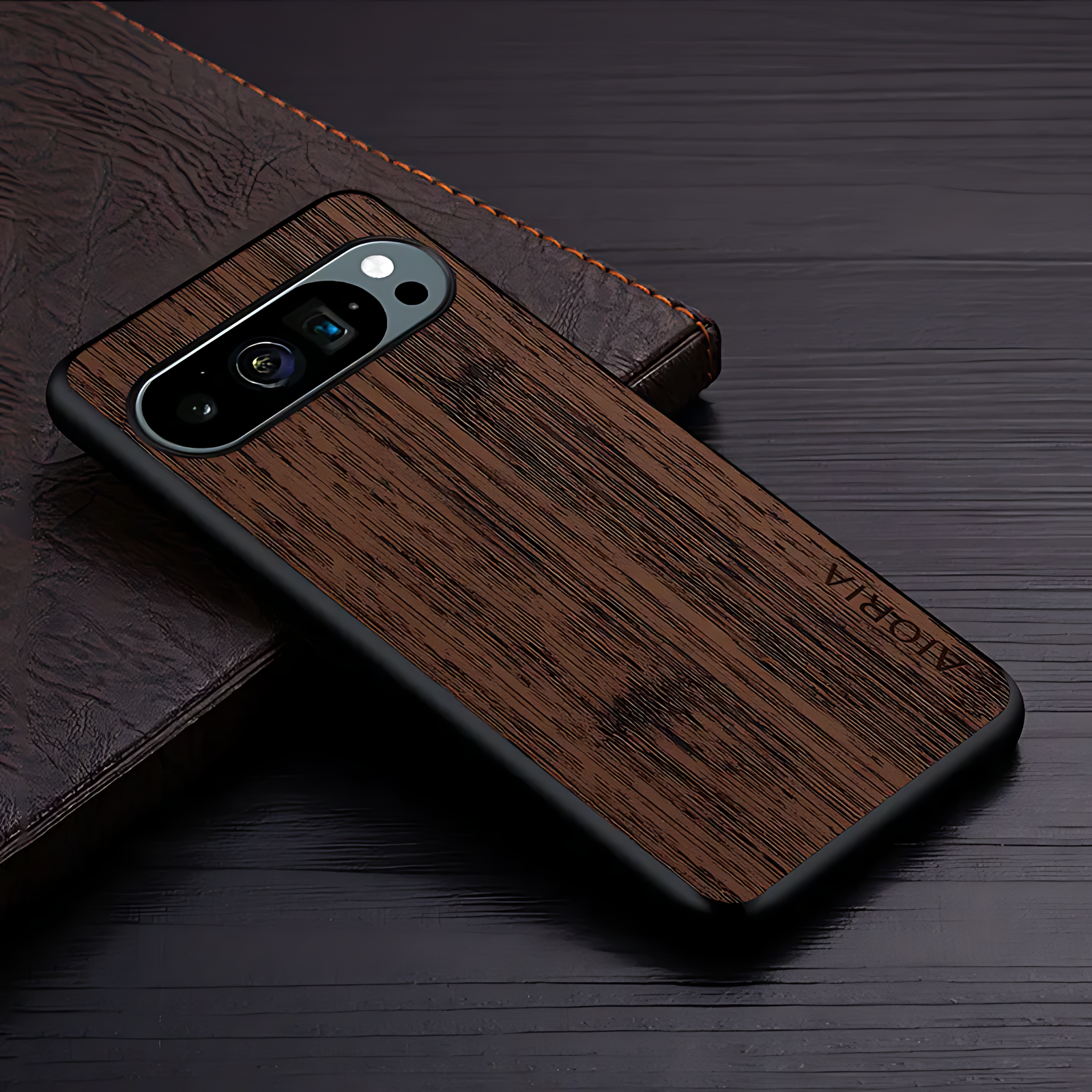 Luxury Bamboo Wood Pattern Leather Case for Google Pixel 9 Pro XL 5G - Scratch Resistant, Wireless Charging Compatible