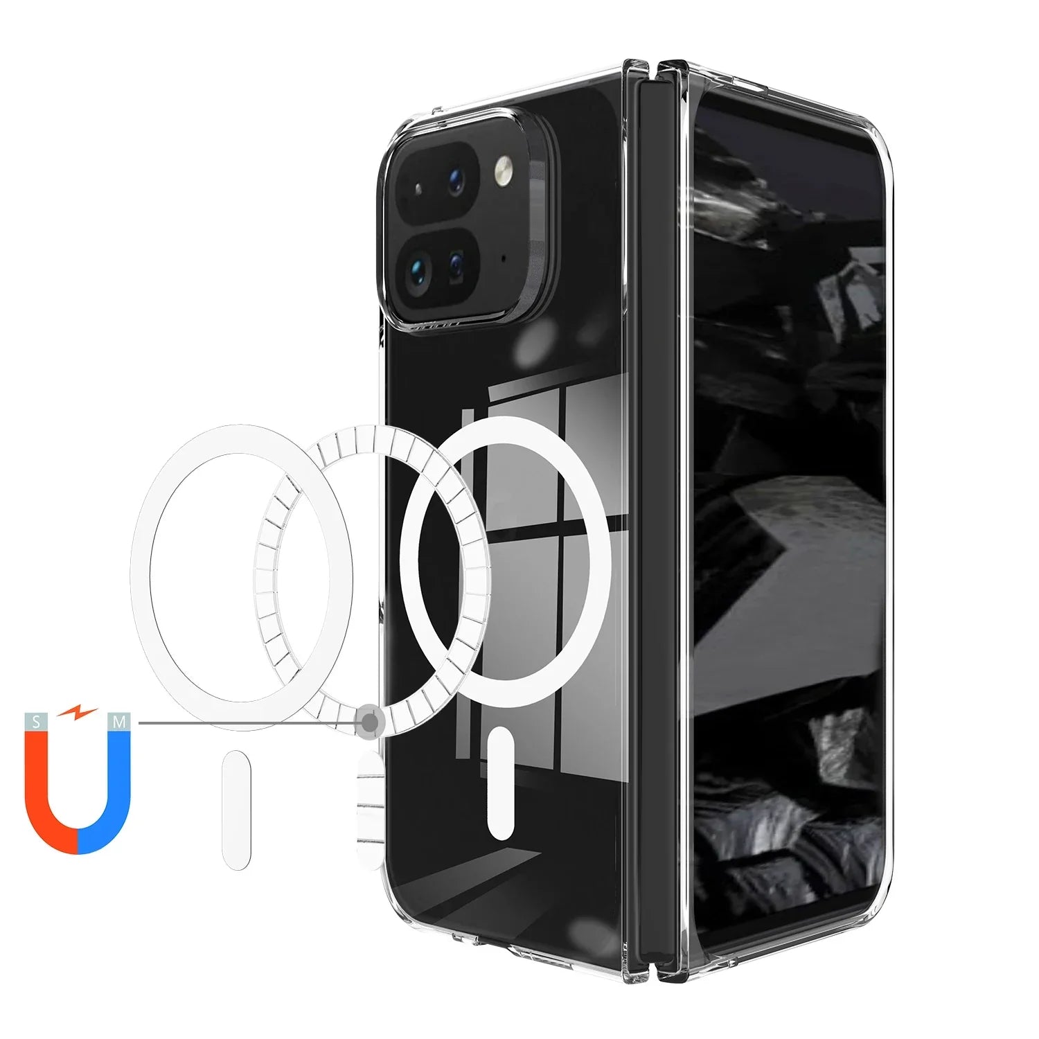 Transparent Magnetic Case For Google Pixel 9 Pro Fold