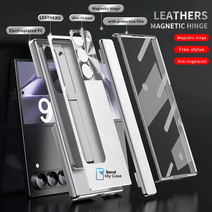 Samsung Galaxy Z Fold 7 Leather Pen Holder Stand Case