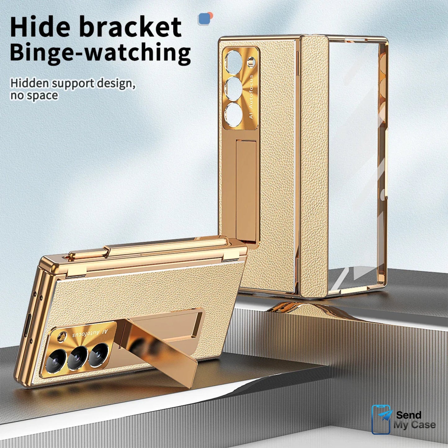 Samsung Galaxy Z Fold 7 Leather Pen Holder Stand Case