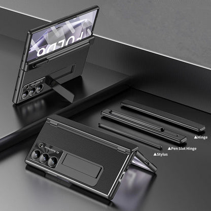 Samsung Galaxy Z Fold 7 Leather Pen Holder Stand Case
