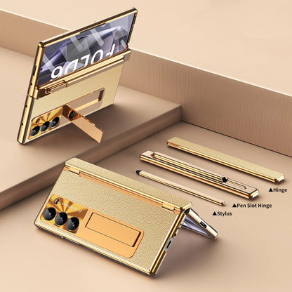 Samsung Galaxy Z Fold 7 Leather Pen Holder Stand Case