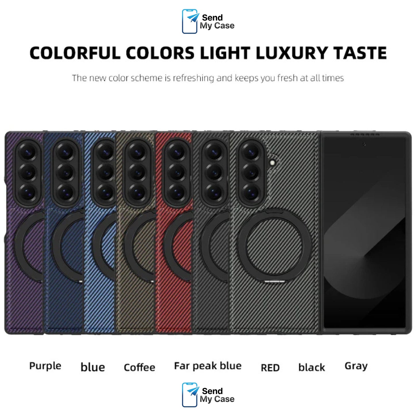 Samsung Z Fold 7 Magnetic Ring Stand Case
