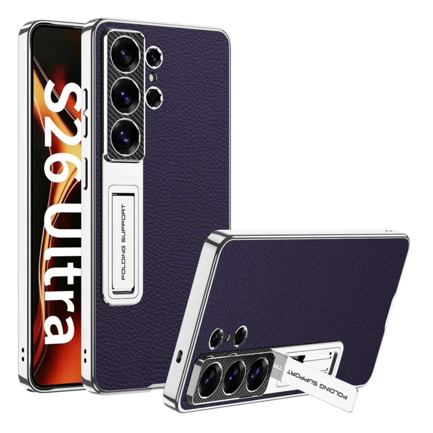 Galaxy S26 Ultra Leather Stand Case