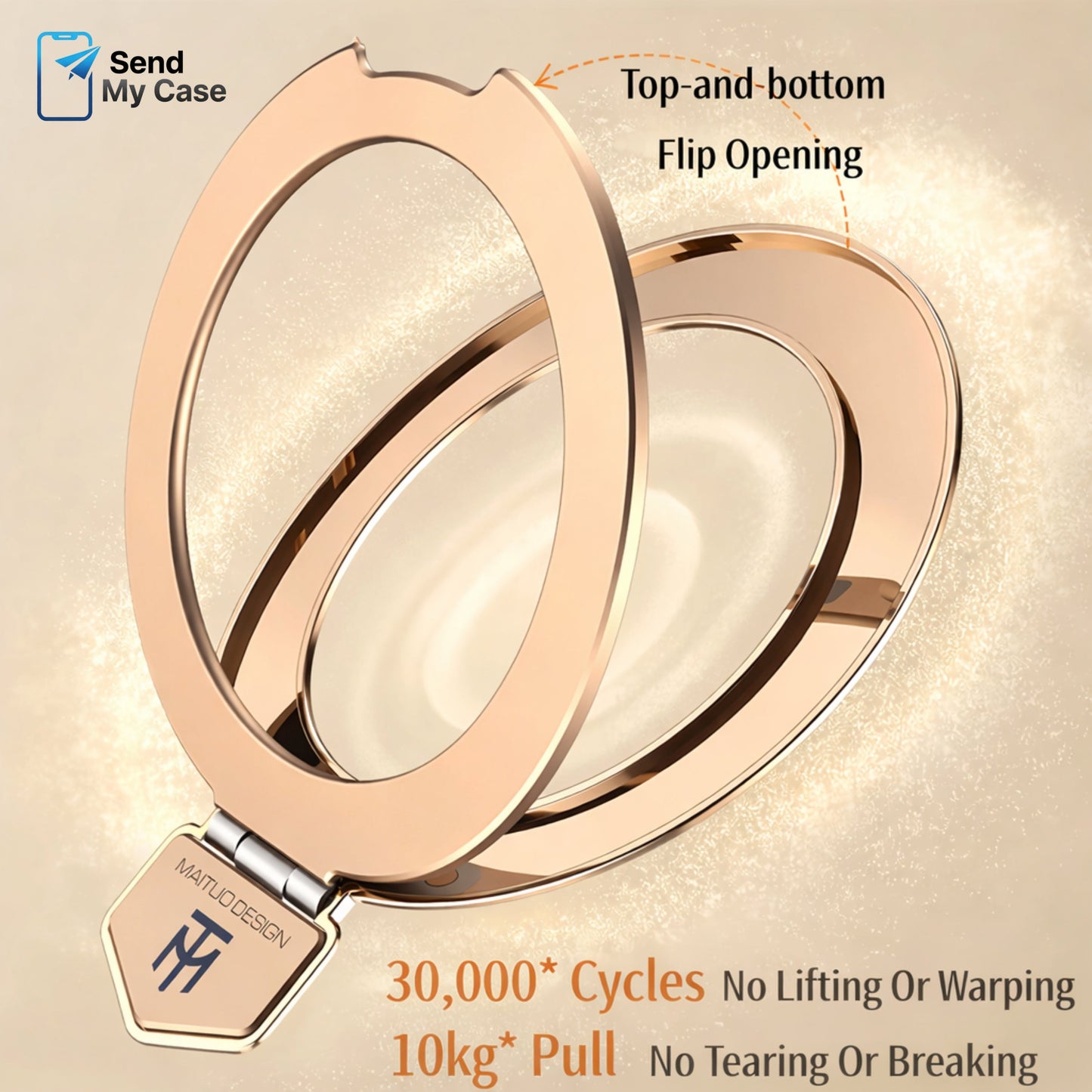 Galaxy S26 Ultra MagSafe Ring Stand Leather Case With Electroplated Frame