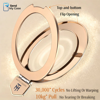 Galaxy S26 Ultra MagSafe Ring Stand Leather Case With Electroplated Frame