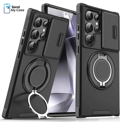 Galaxy S26 Ultra Magnetic Kickstand Armor Case With Slide Camera Cover