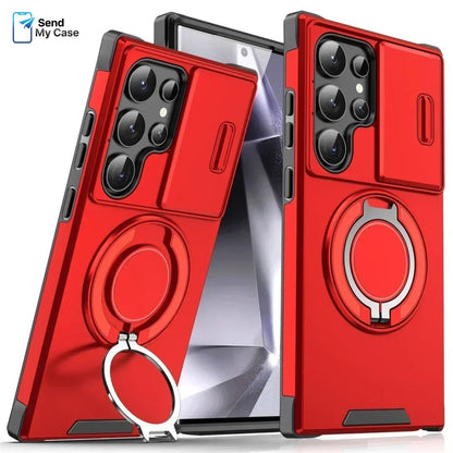 Galaxy S26 Ultra Magnetic Kickstand Armor Case With Slide Camera Cover