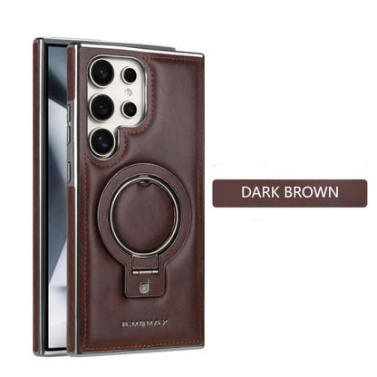Galaxy S24 Ultra MagSafe Ring Stand Leather Case