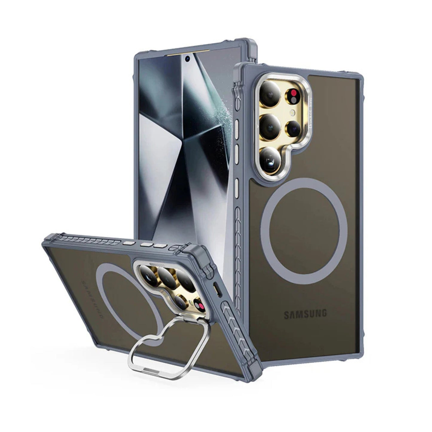 Samsung Galaxy S26 Ultra MagSafe Kickstand Case In Transparent Black Matte