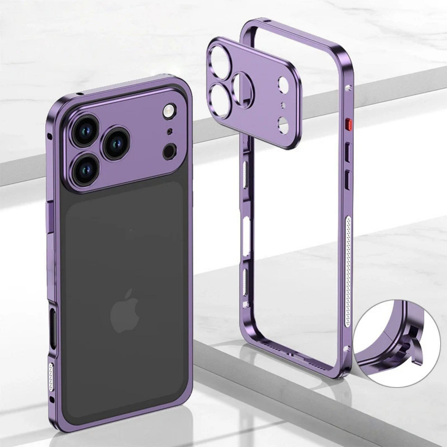 iPhone 17 Pro Max Aluminum Alloy Cooling Frame Case With Metal Lens Cover