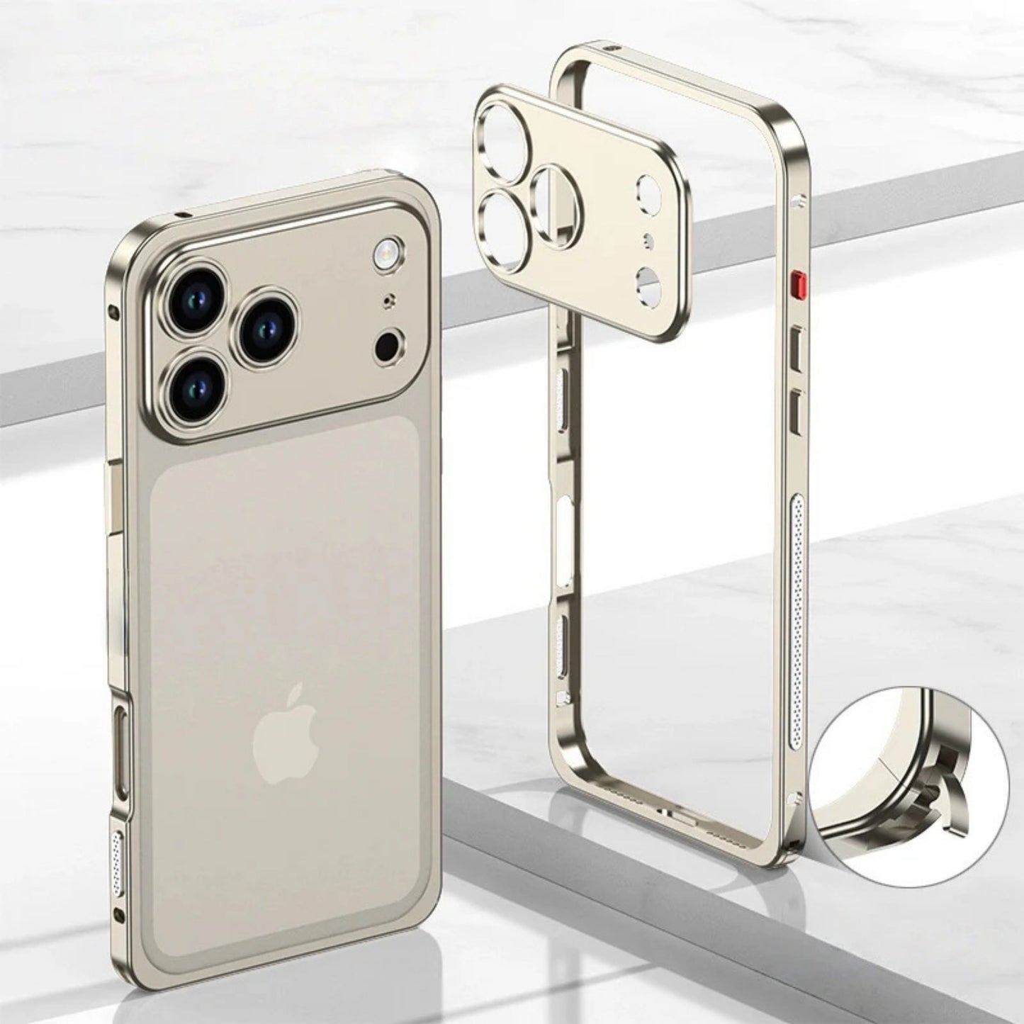 iPhone 17 Pro Max Aluminum Alloy Cooling Frame Case With Metal Lens Cover