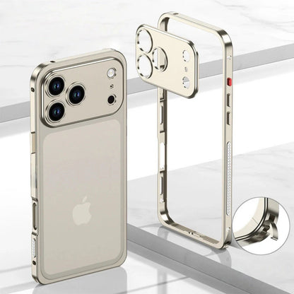 iPhone 17 Pro Max Aluminum Alloy Cooling Frame Case With Metal Lens Cover