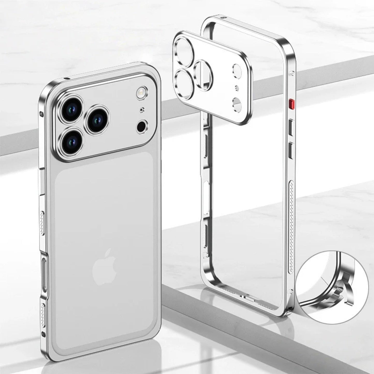 iPhone 17 Pro Max Aluminum Alloy Cooling Frame Case With Metal Lens Cover