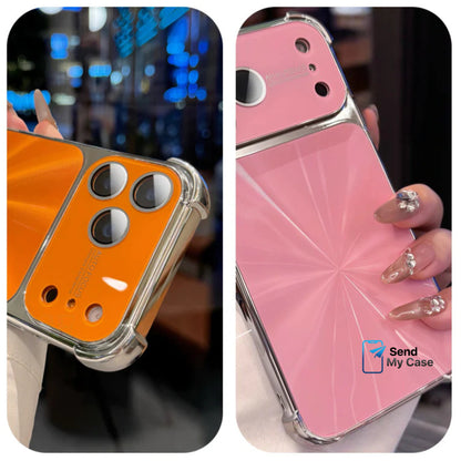 iPhone 17 Pro Max Electroplated CD-Pattern Airbag Case With Lens Protector