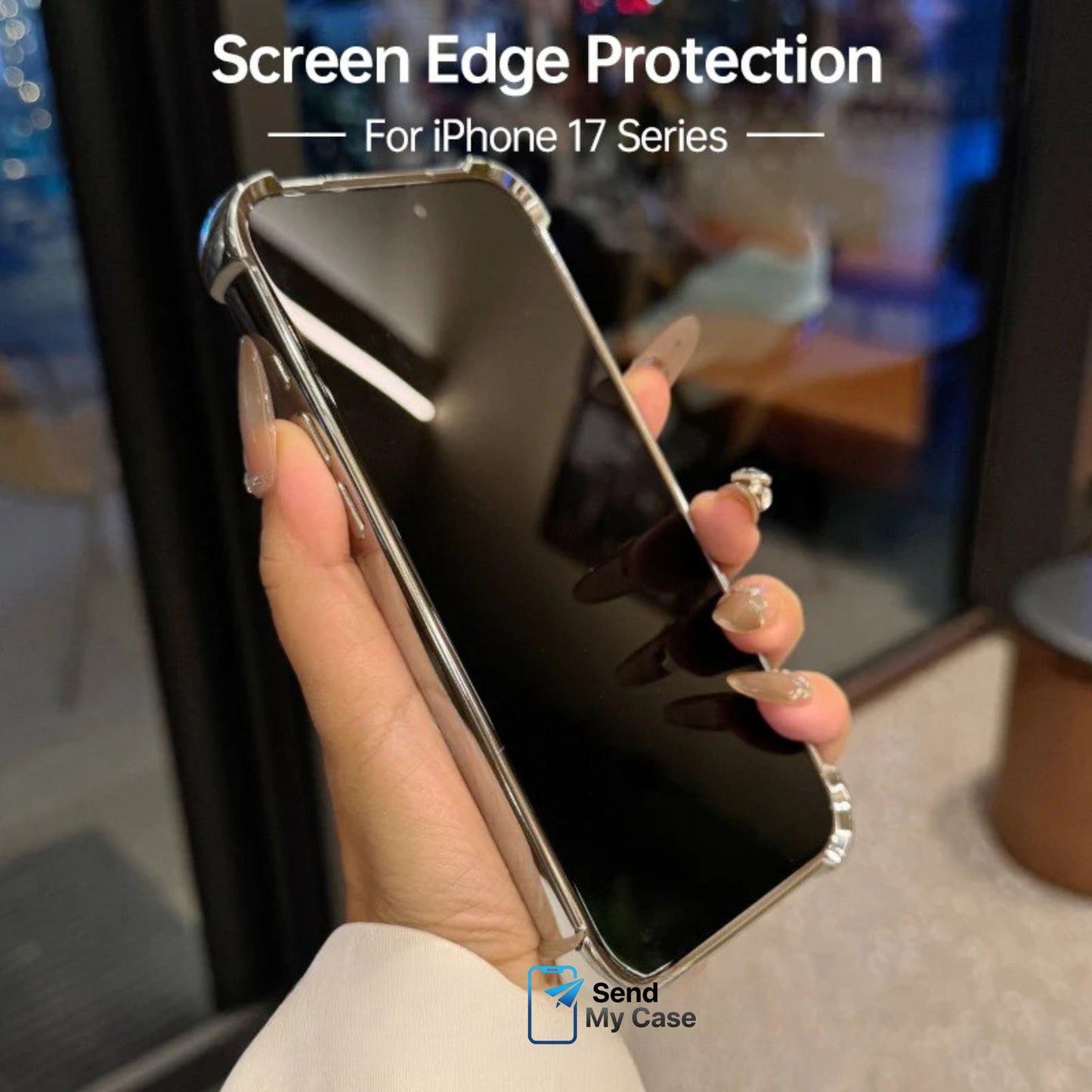 iPhone 17 Pro Max Electroplated CD-Pattern Airbag Case With Lens Protector