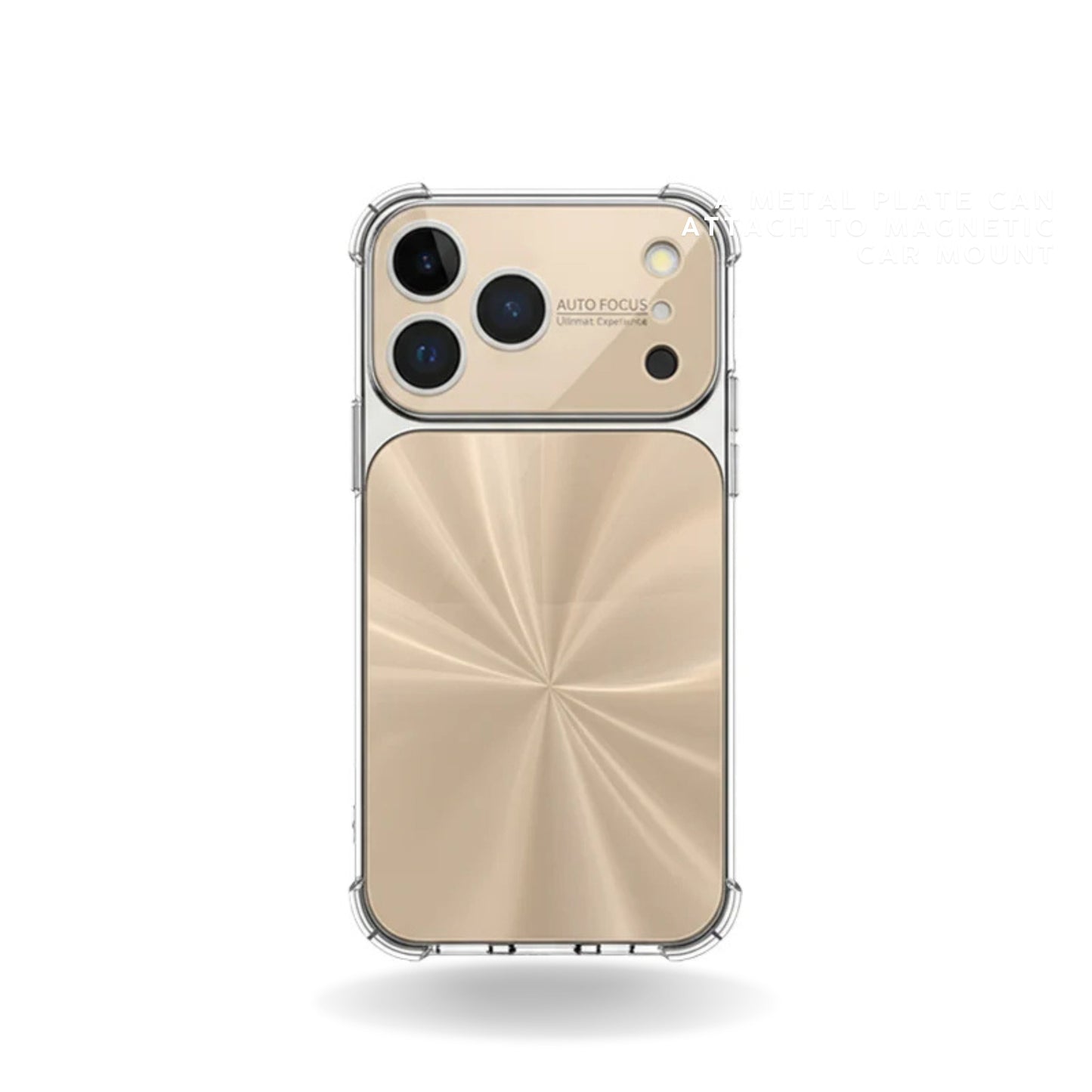 iPhone 17 Pro Max Electroplated CD-Pattern Airbag Case With Lens Protector