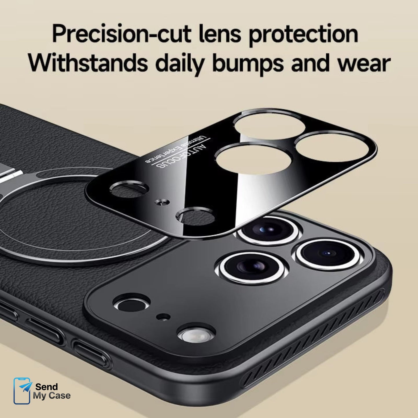 iPhone 17 Pro Max Heat-Dissipation MagSafe Ring Stand Leather Case