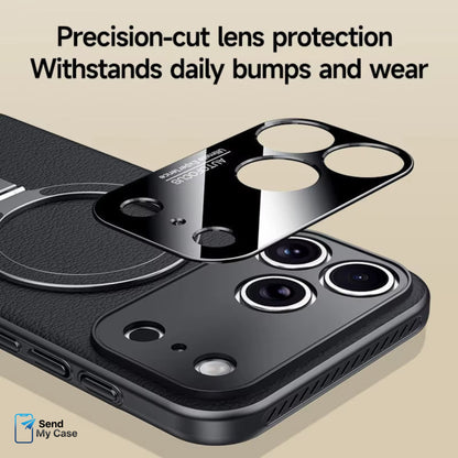 iPhone 17 Pro Max Heat-Dissipation MagSafe Ring Stand Leather Case