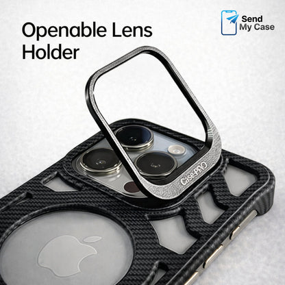 iPhone 17 Pro Max MagSafe Carbon Texture Frameless Case With Lens Holder