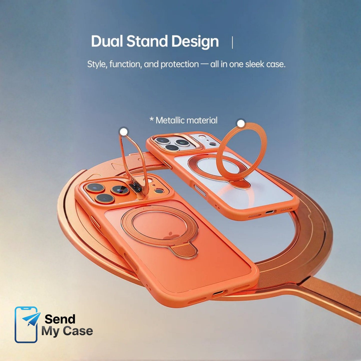 iPhone 17 Pro Max Magnetic Dual Stand Clear MagSafe Case