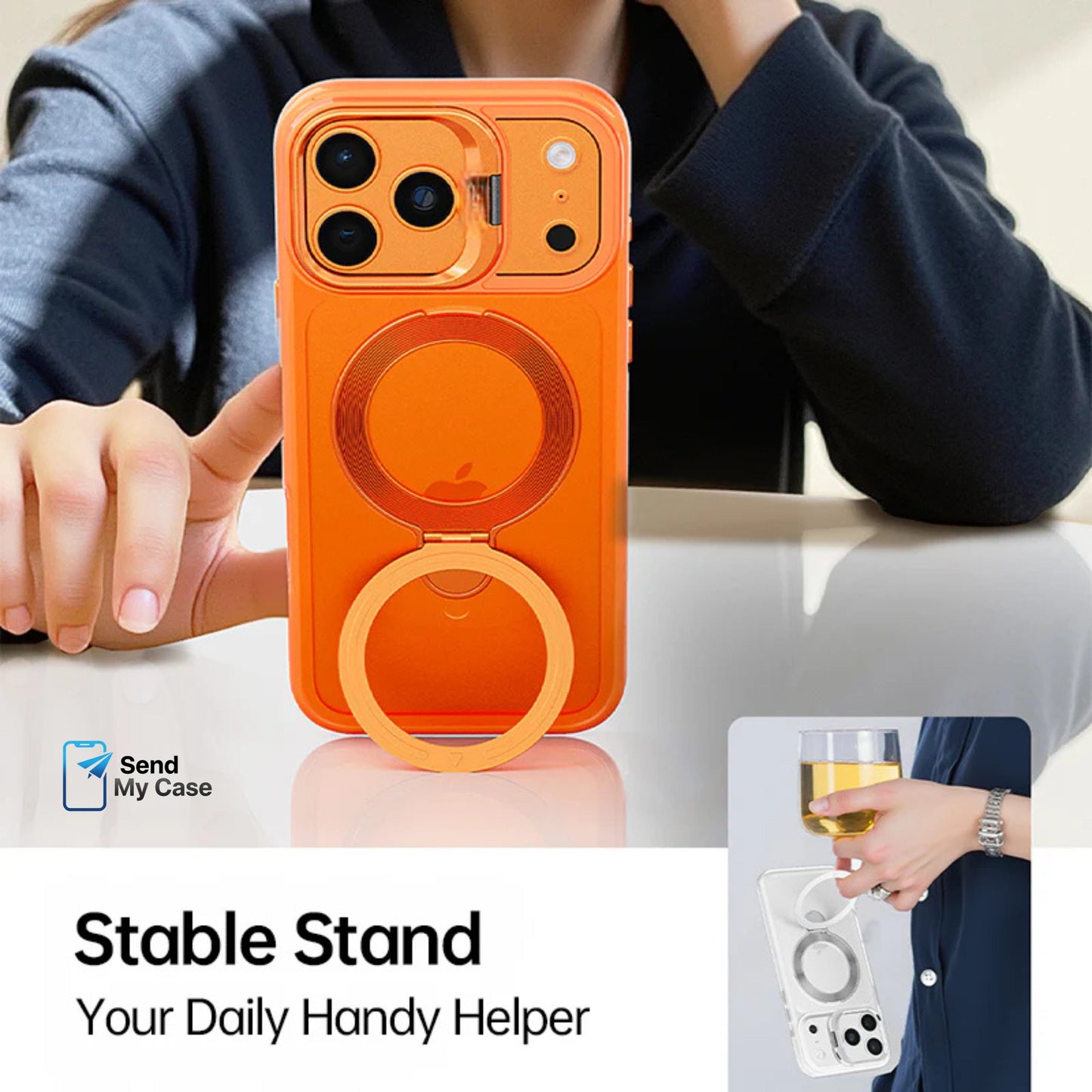 iPhone 17 Pro Max Magnetic Dual Stand Clear MagSafe Case