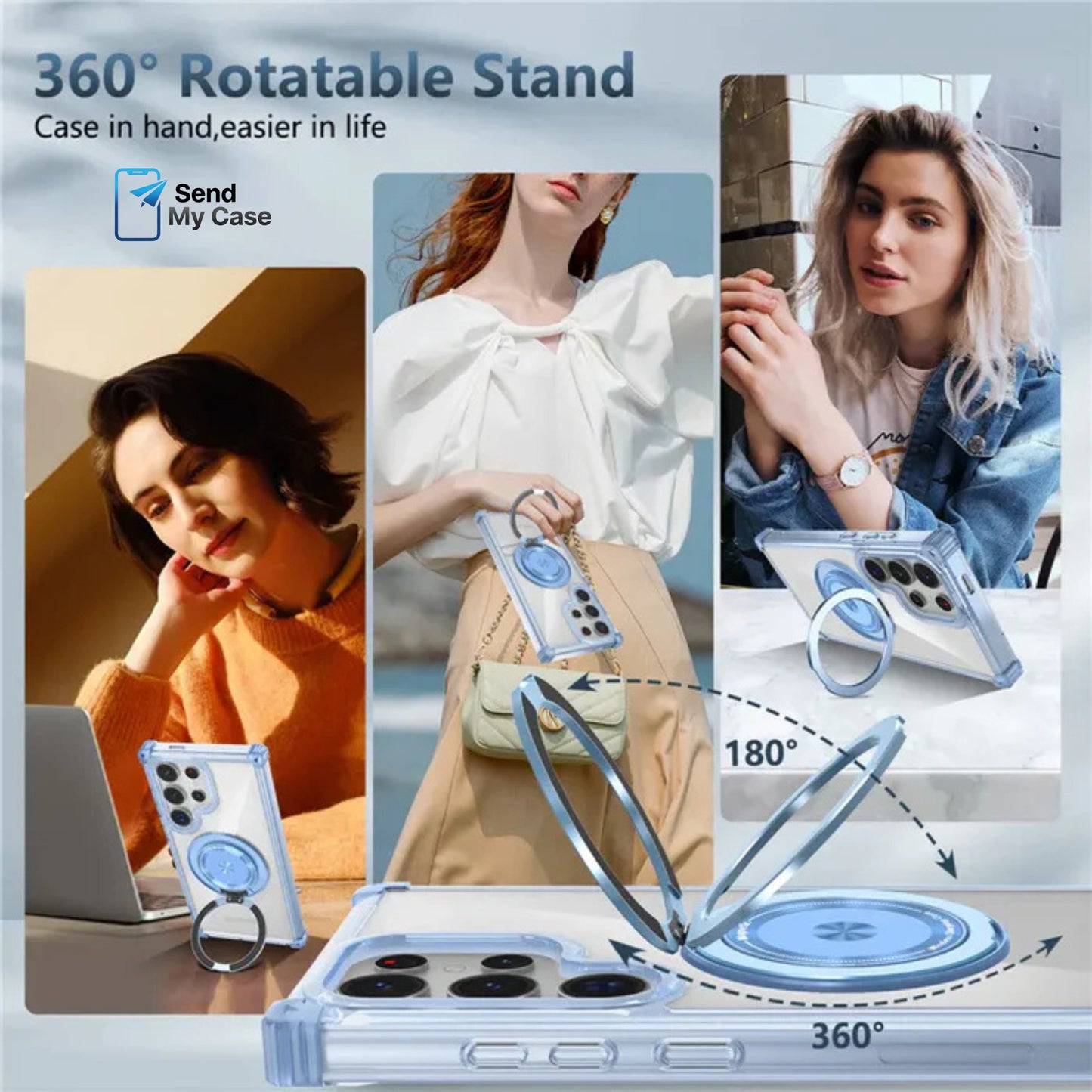 Galaxy S26 Ultra MagSafe Ring Stand Clear Case