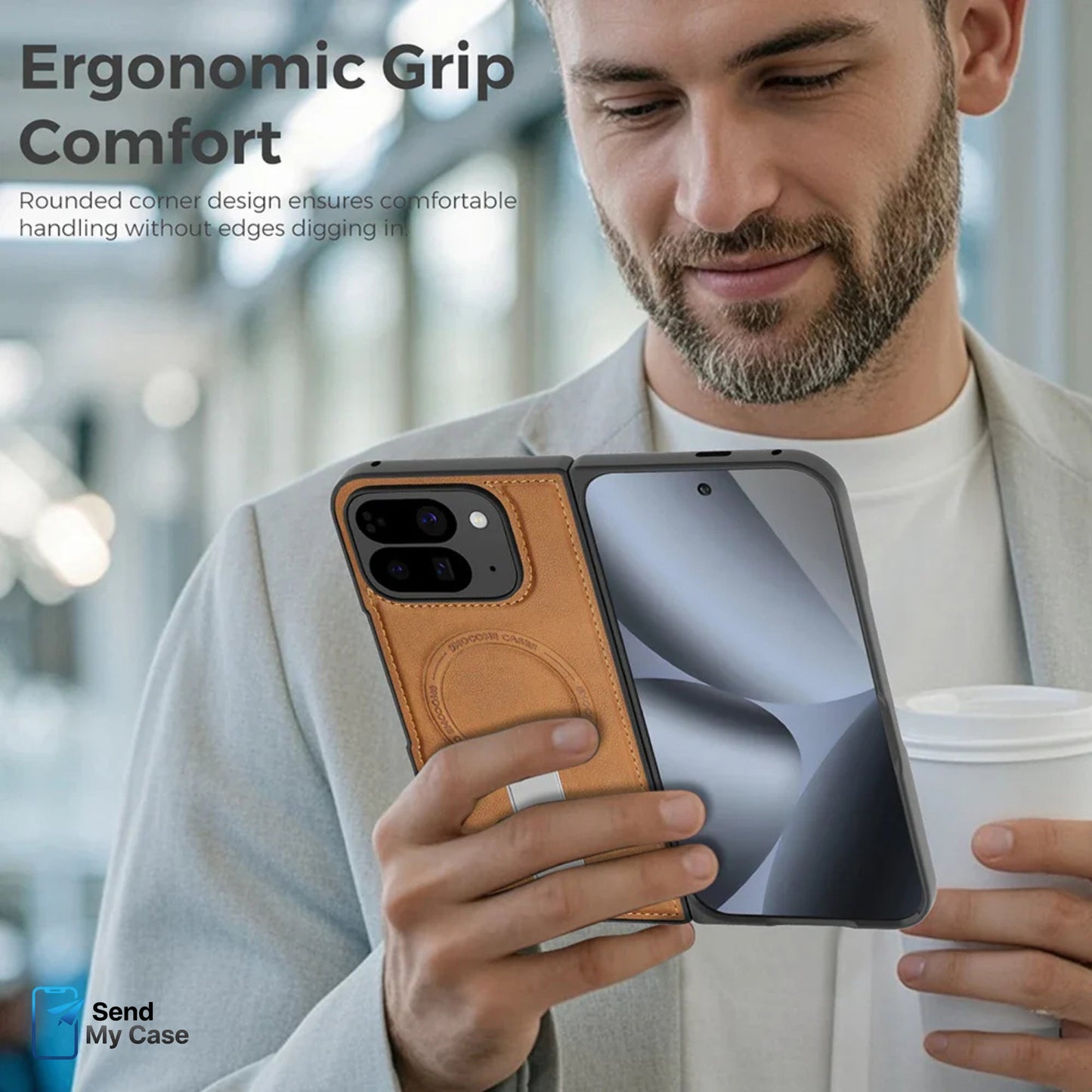 Magnetic Leather Stand Case for Google Pixel 10 Pro Fold