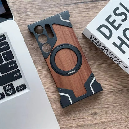 Samsung Galaxy S26 Ultra Walnut Wood MagSafe Ring Stand Case