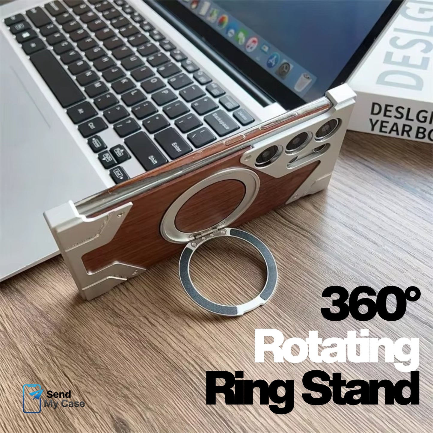 Samsung Galaxy S26 Ultra Walnut Wood MagSafe Ring Stand Case