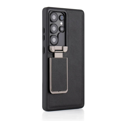 Galaxy S26 Ultra Leather Kickstand Case With Camera Stand