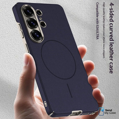 Galaxy S26 Ultra MagSafe Leather Case With Plated Camera Frame