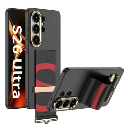 Galaxy S26 Ultra Wristband Case With Gold Camera Frame