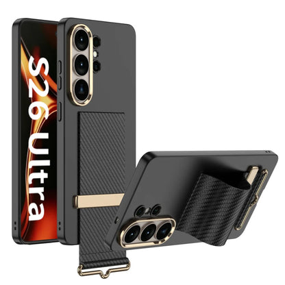 Galaxy S26 Ultra Wristband Case With Gold Camera Frame