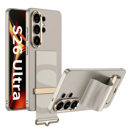 Galaxy S26 Ultra Wristband Case With Gold Camera Frame